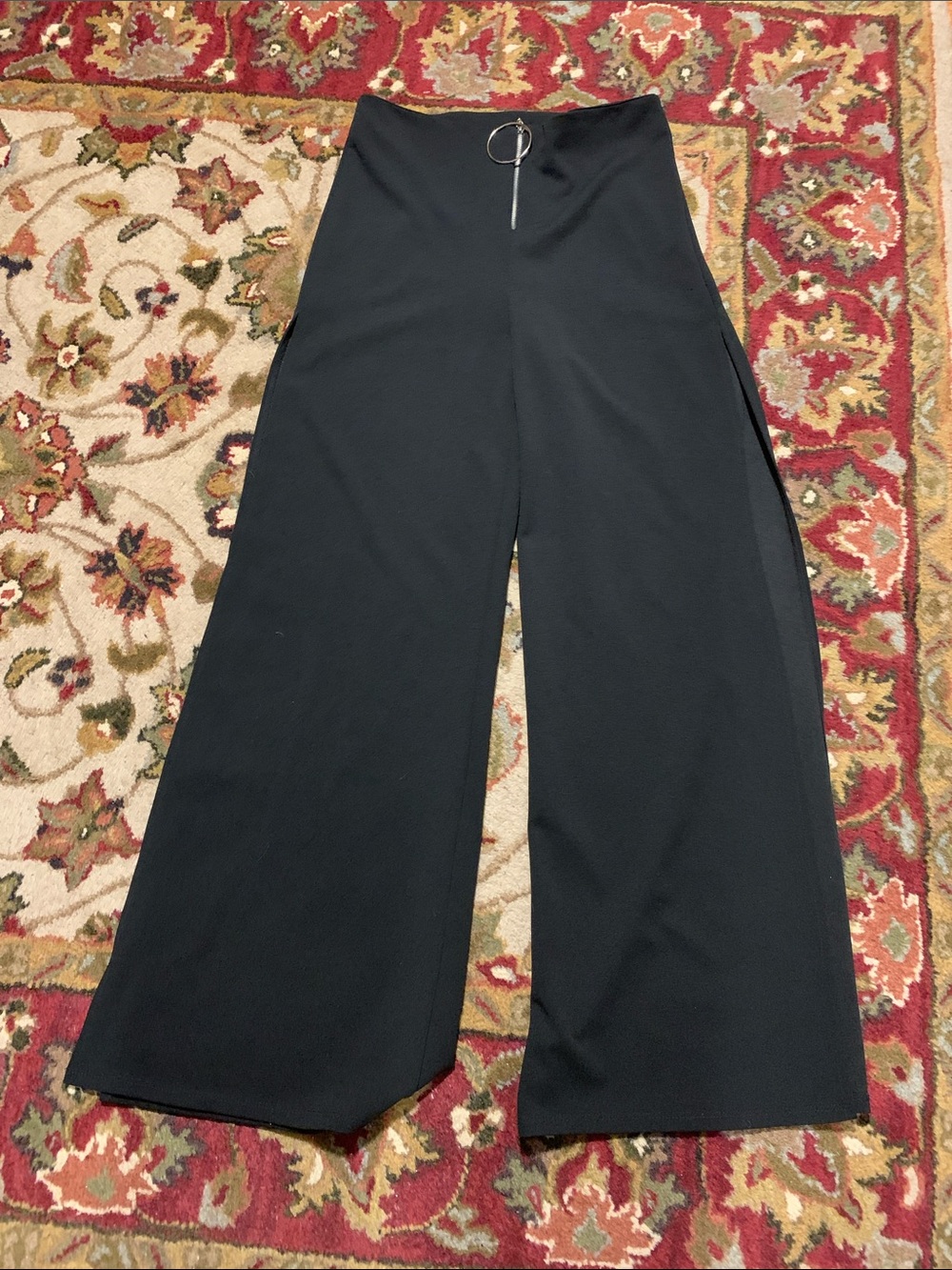 ECLIPSE WIDE SPLIT LEG EVENING PANTS MEDIUM BLACK